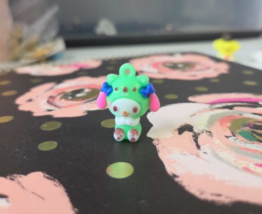 Sanrio Mint Green Tiny Pet Charm with Pink & Blue Accents